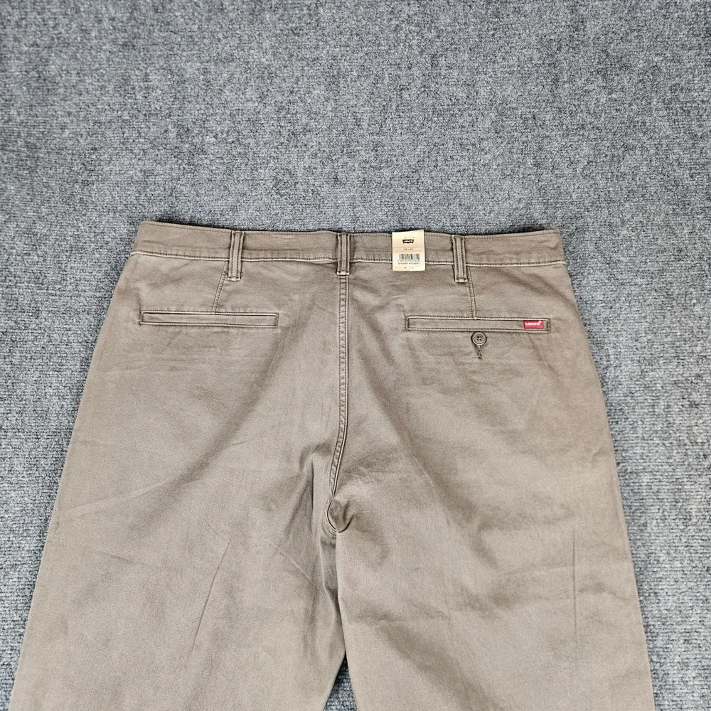 Levis XX Chino Relaxed Straight Pants Mens 38x34 Brown Stretch 001K50046 NEW